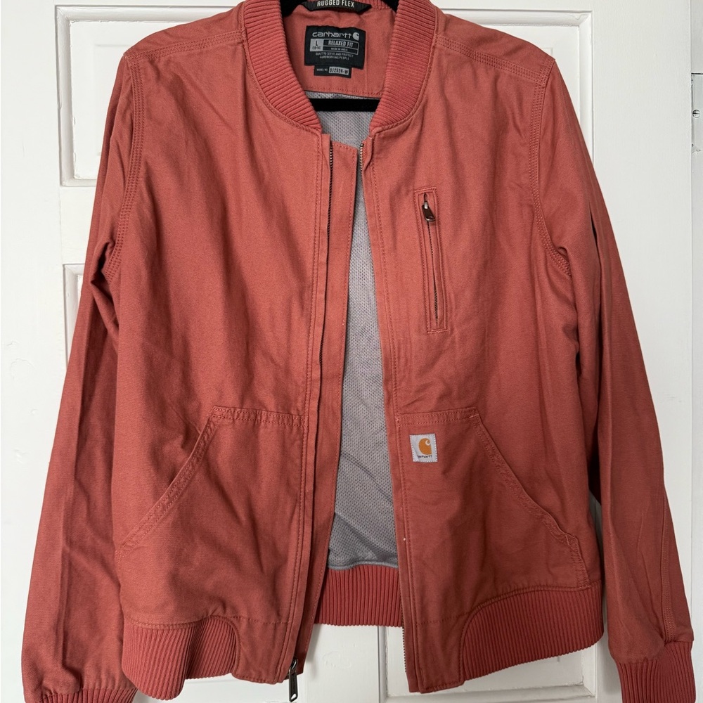 Carhartt Women’s Burnt Orange Canvas Bomber Jacket